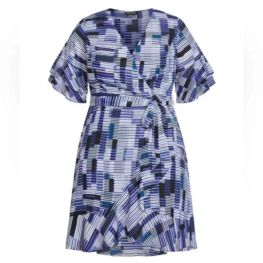 City Chic Isabela print dress size 18/M - Picture 2 of 13